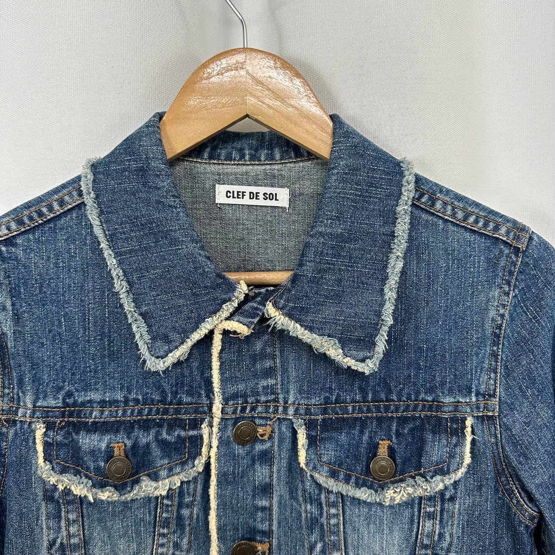  CLEF DE SOL 여자 면 데님 청자켓 M (44추천) 상품이미지2