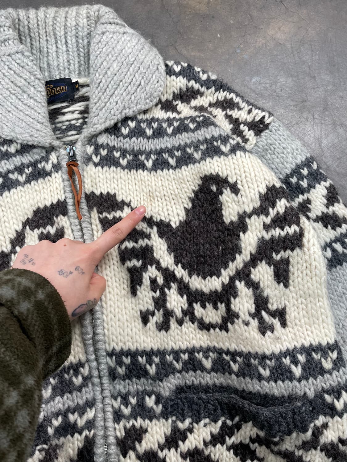 빈티지 코위찬 니트집업 상품이미지3