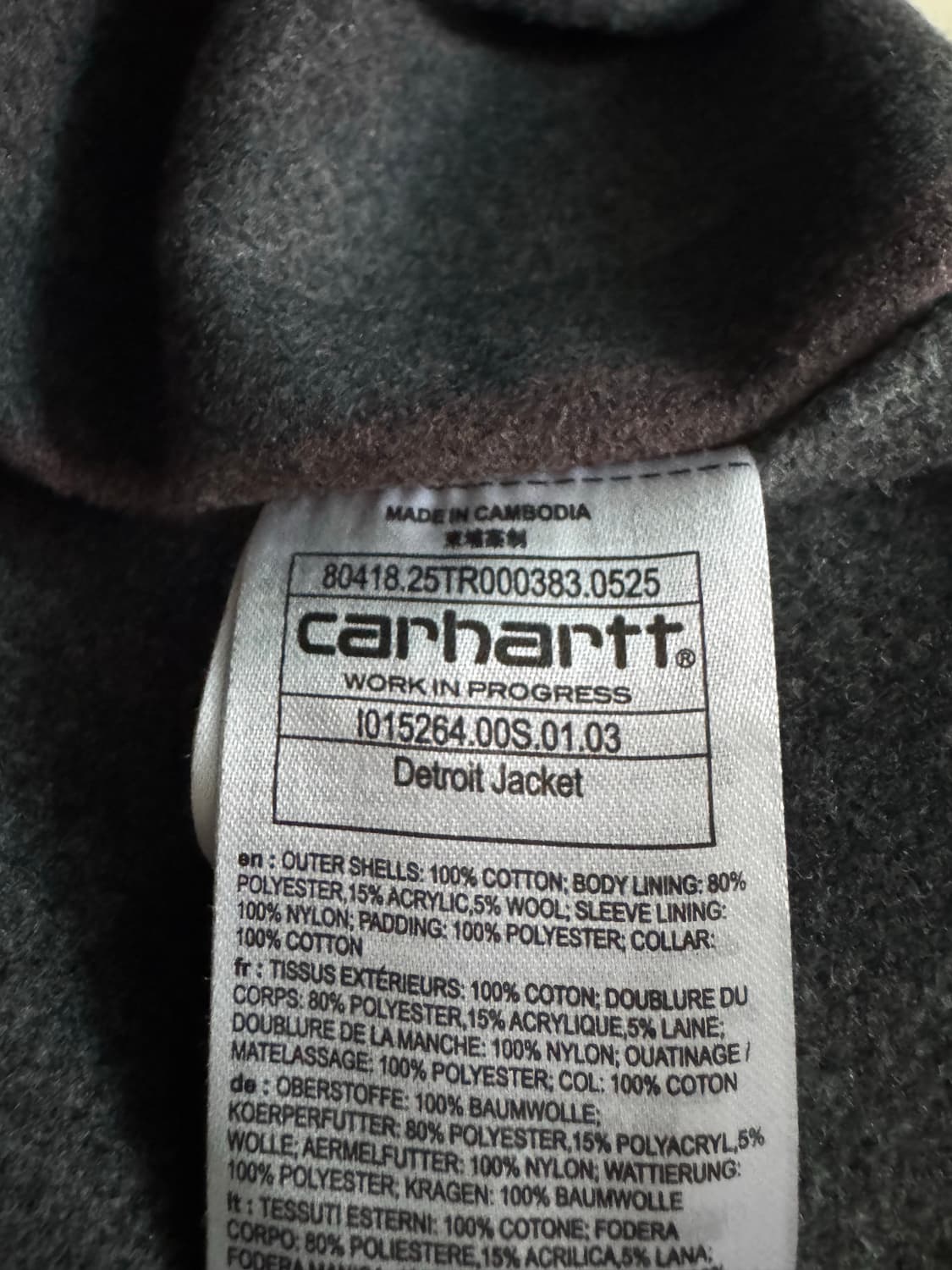 칼하트WIP 디어본 캔버스 리지드 디트로이트 자켓 XXL 상품이미지3