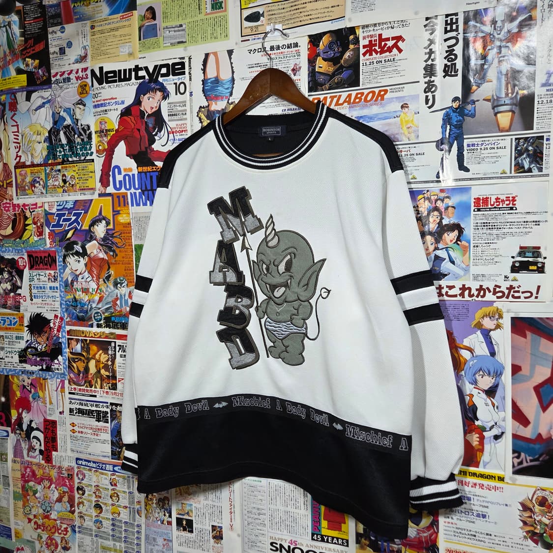 JPN 데빌 자수 올드스쿨 배색 롱슬리브  상품이미지2