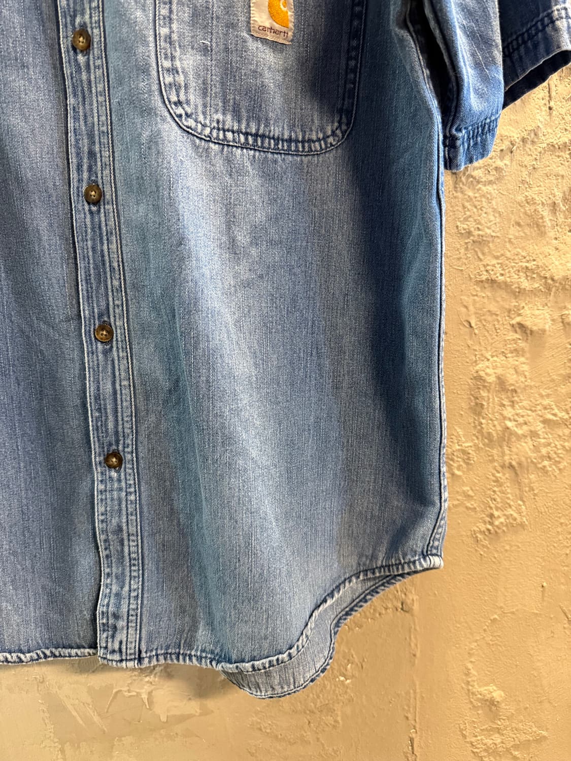 칼하트 Carhartt 데님 워크 셔츠 코듀로이 카라 블루 L 상품이미지2