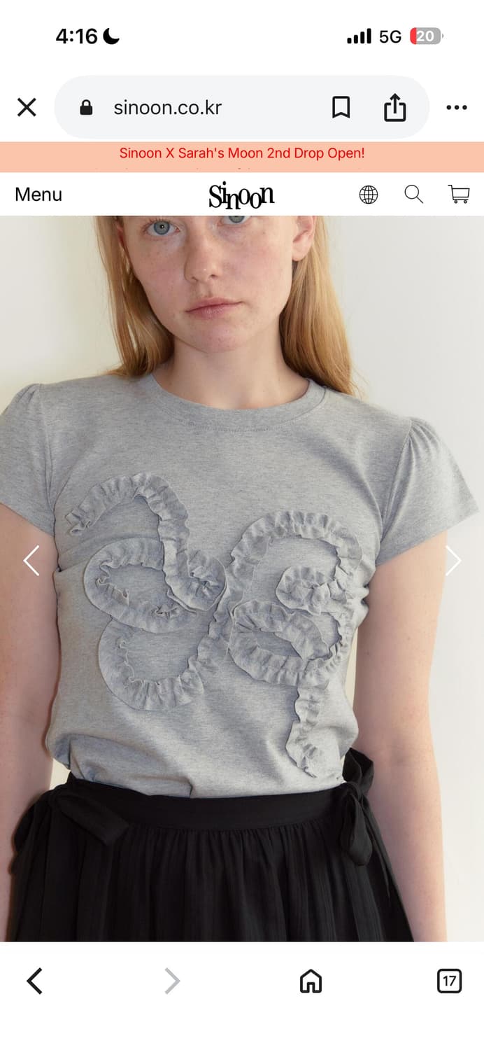 시눈 버터플라이 프릴 티셔츠 로라로라 타낫 아카이브제이투유 더바넷 상품이미지5