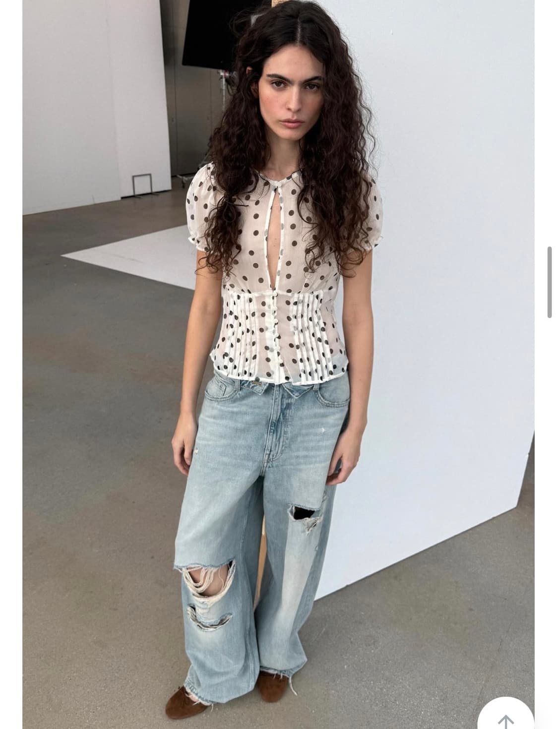 자라 디스트로이드 진 레이 바지 찢청 36 상품이미지2