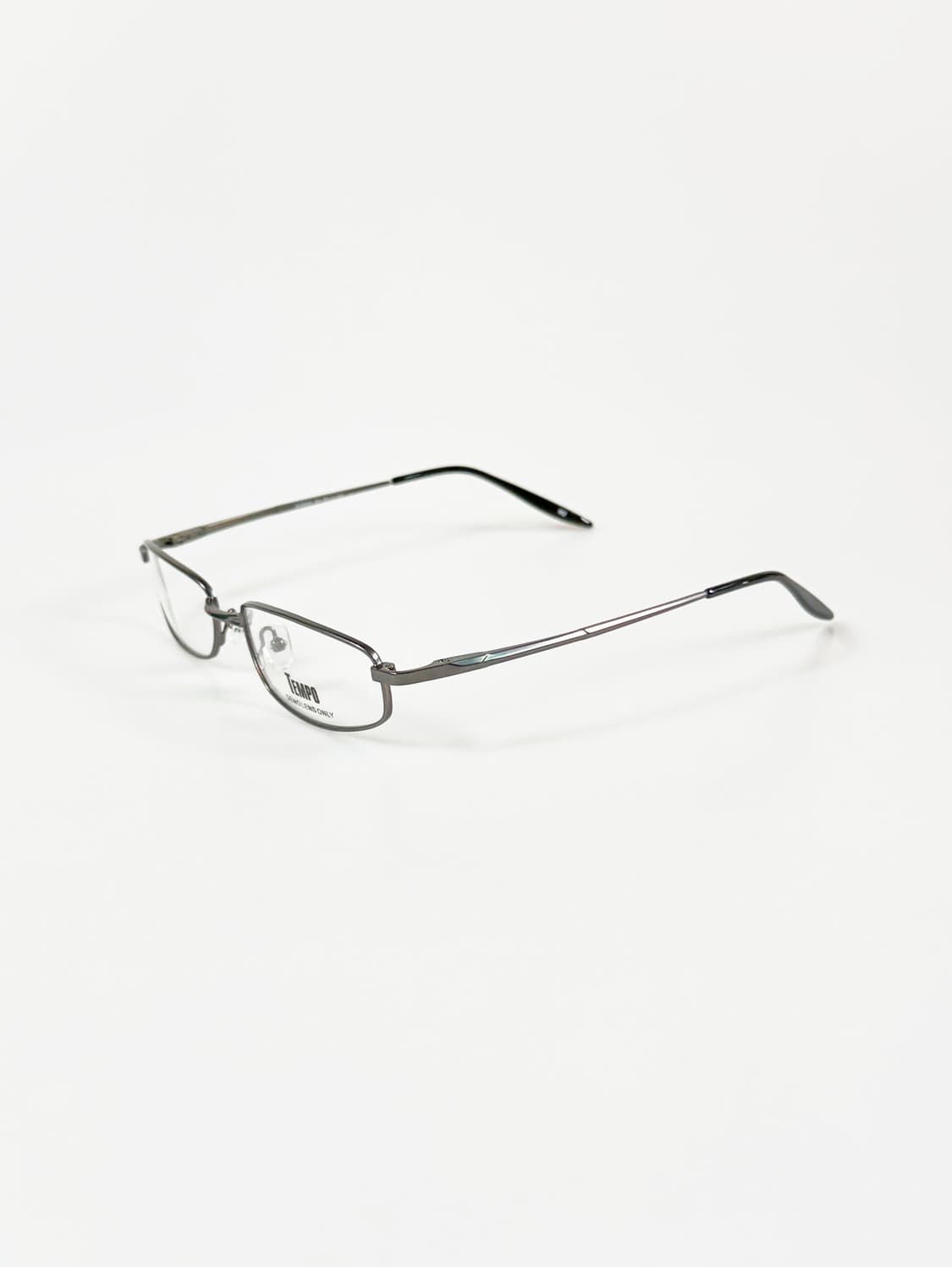 TEMPO 슬림 스퀘어 다크실버 메탈 프레임 빈티지 안경 상품이미지3
