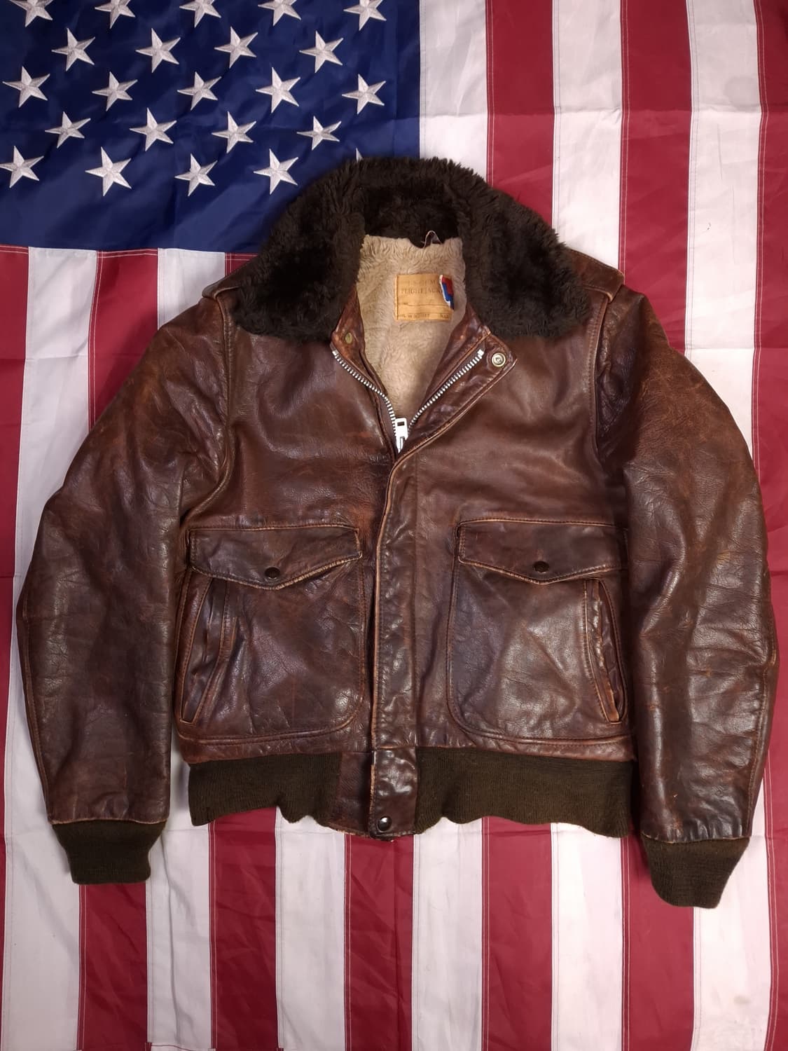 오리지날 미국제조 쇼트 G-1 리얼레더 항공자켓 상품이미지1