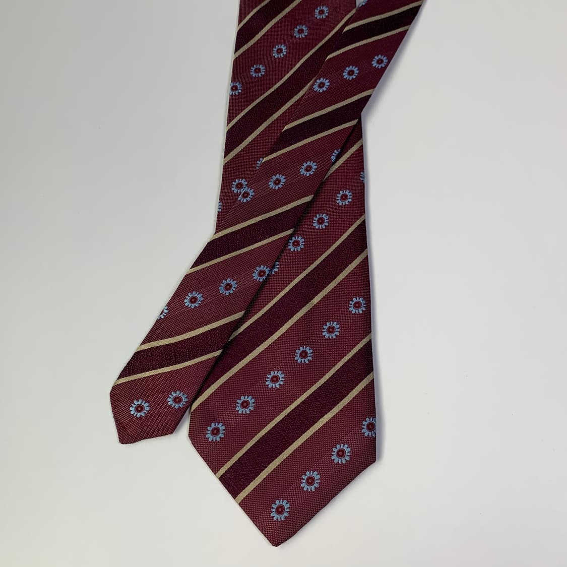 니나리치 명품넥타이 플라워 스트라이프디자인 A+ 최상급 9.3cm 상품이미지3