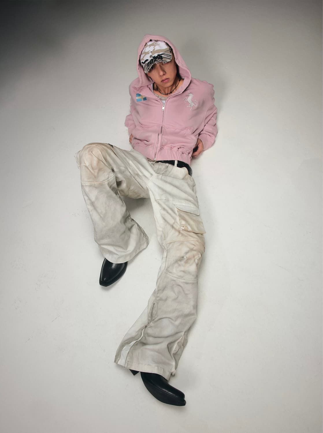 Dust Wash Pink Rider Zip Hoddie 상품이미지6
