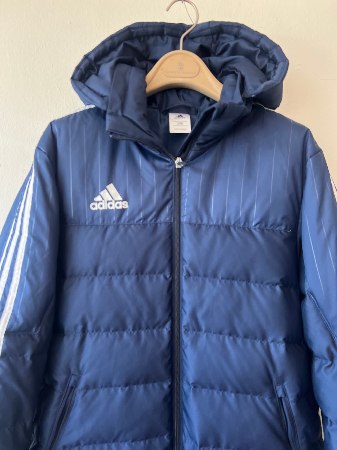 아디다스 남여공용 네이비 다운패딩점퍼 후드롱패딩  상품이미지1