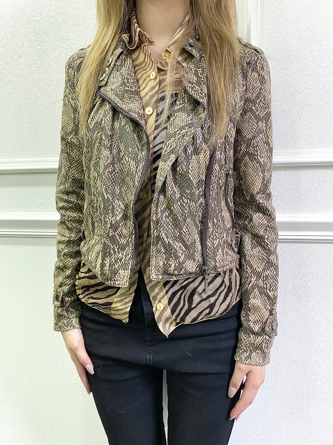 [GGPX]Python Pattern Slim Fit Rider Jack 상품이미지7
