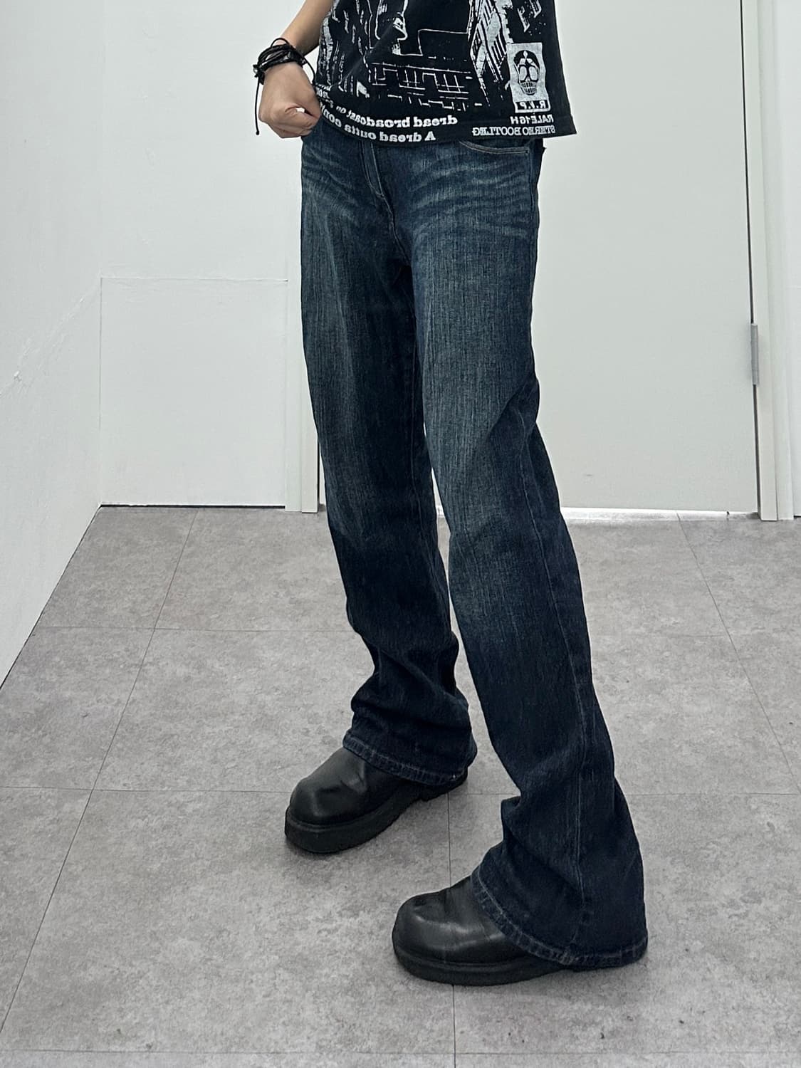 NONE vintage raw denim flare pants 상품이미지2