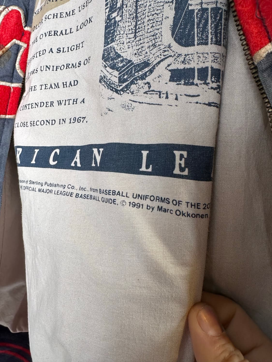 90s Mirage MLB 미네소타 트윈스 린넨 베이스볼 자켓 1991 상품이미지8