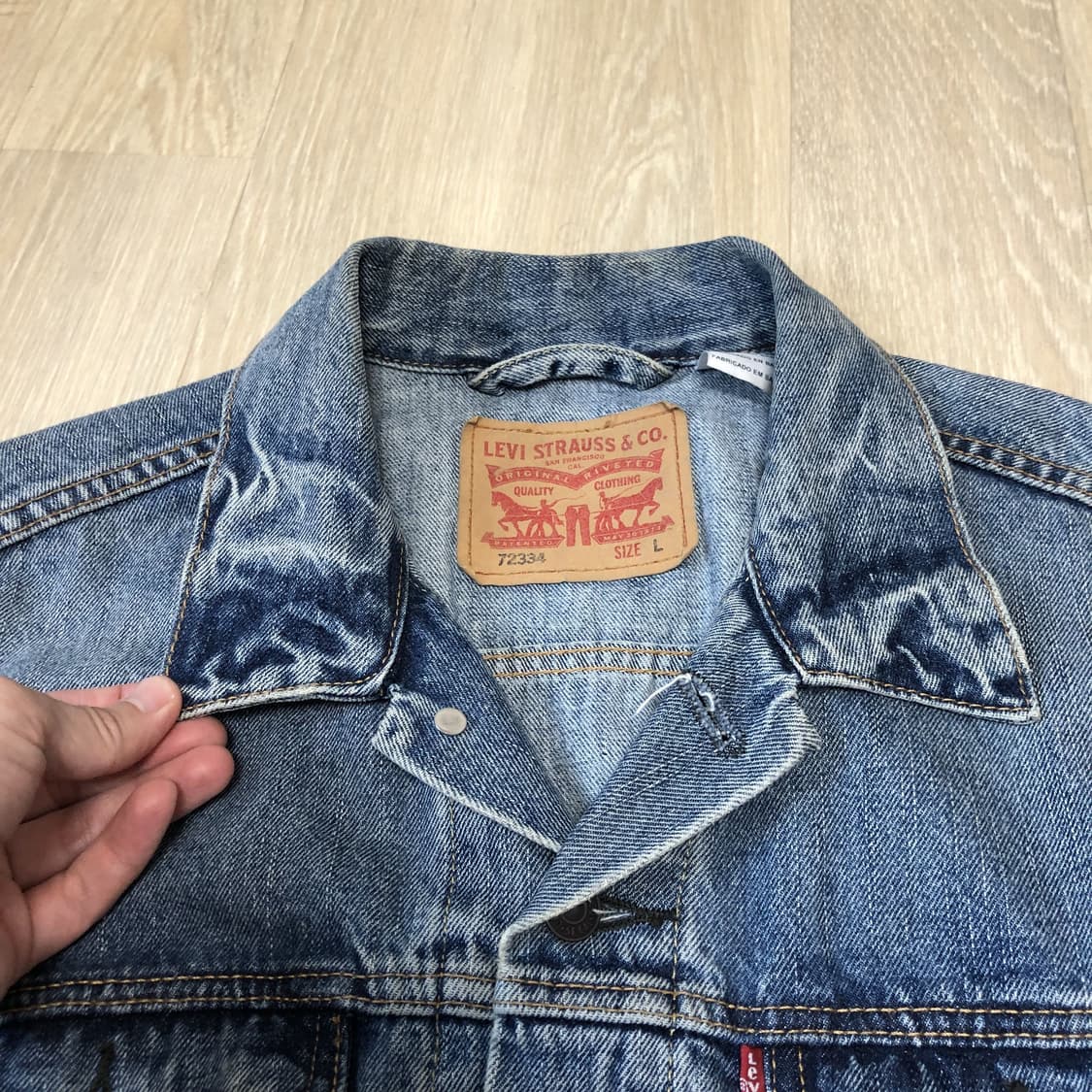 (L) 리바이스 Levi's 72334 워시드 연청 데님 자켓 상품이미지7