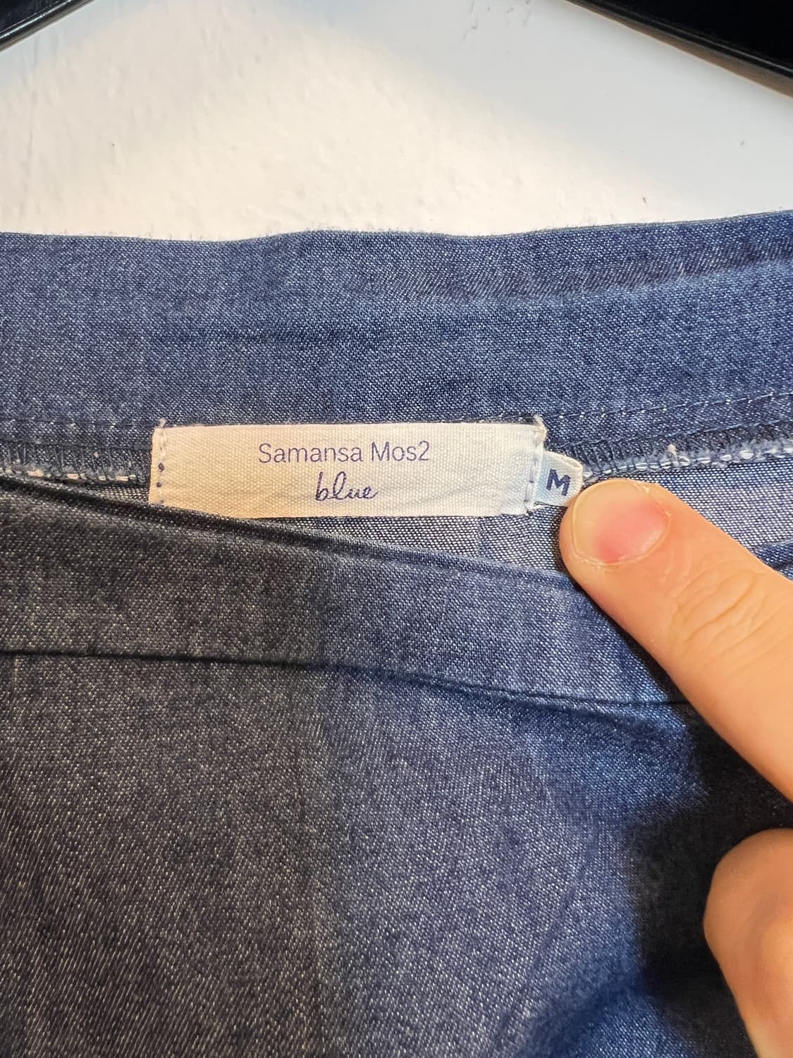 T082 SAMANSA MOS2 블루 오픈숄더 탑 M 상품이미지3