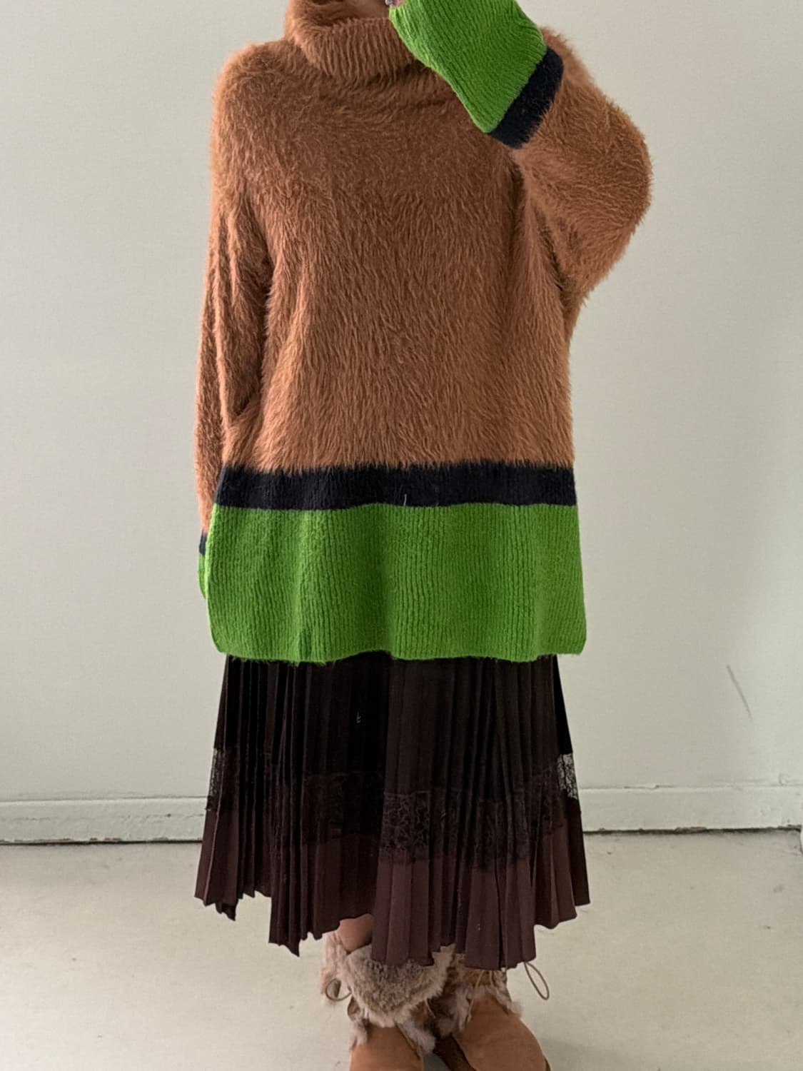 일본빈티지 니트 앙고라 터틀넥  상품이미지4