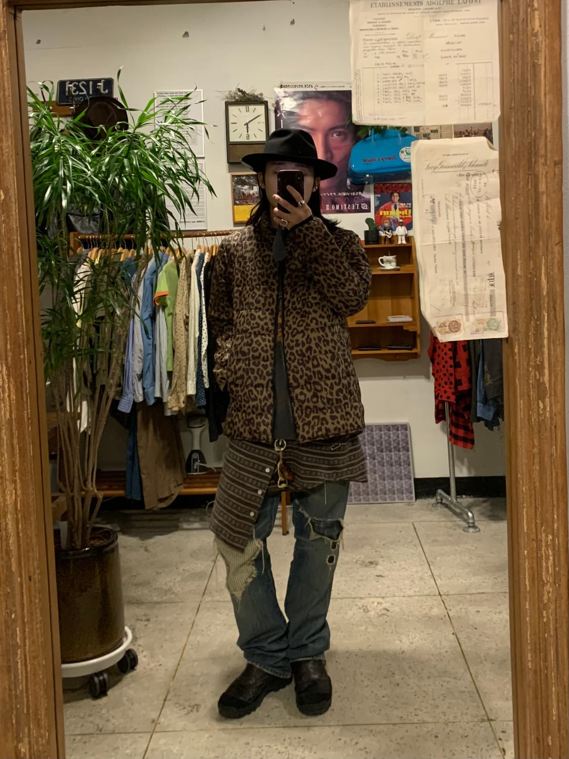 타이온 레오파드 패딩 상품이미지3