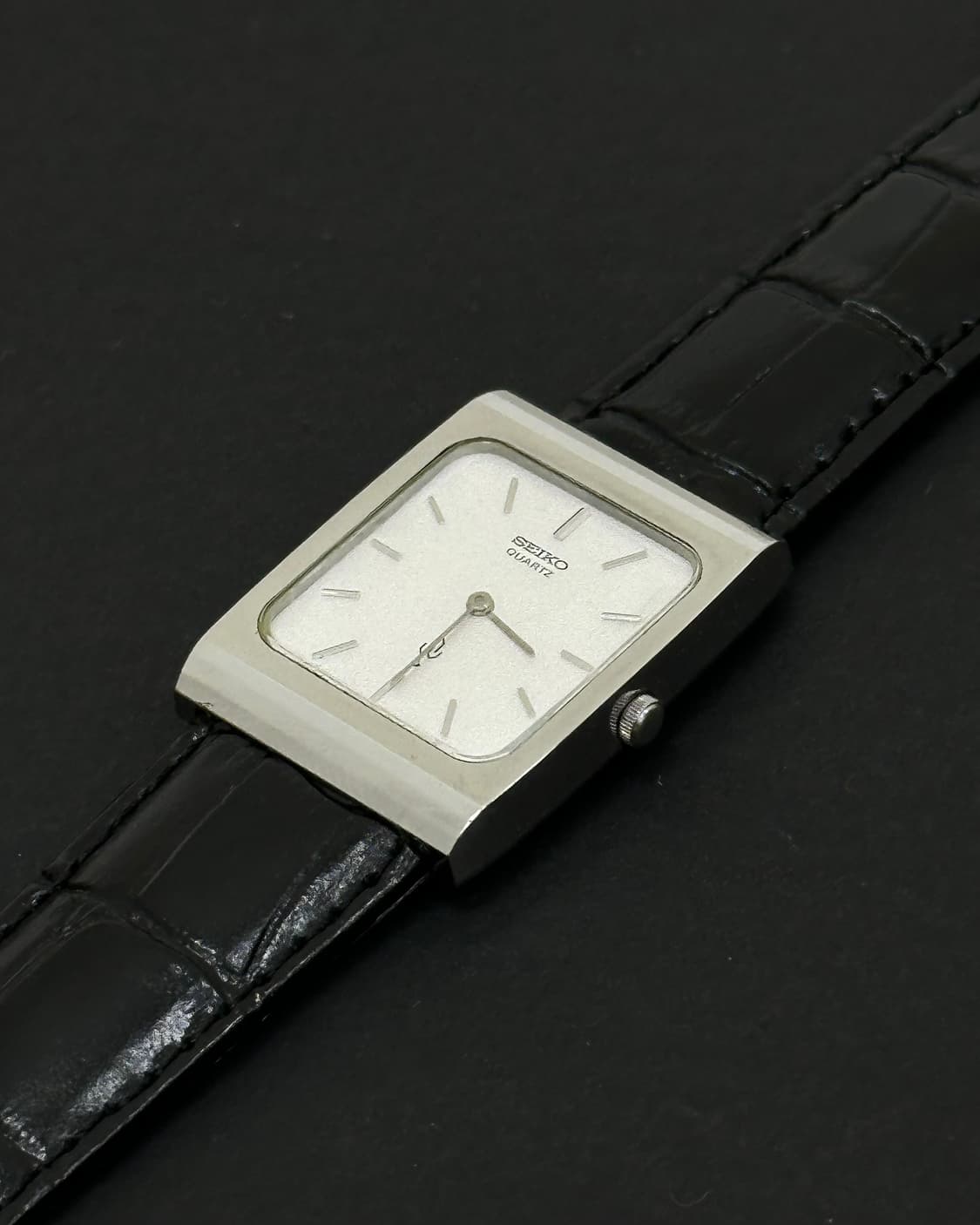 세이코 실버 탱크 쿼츠 시계 상품이미지3