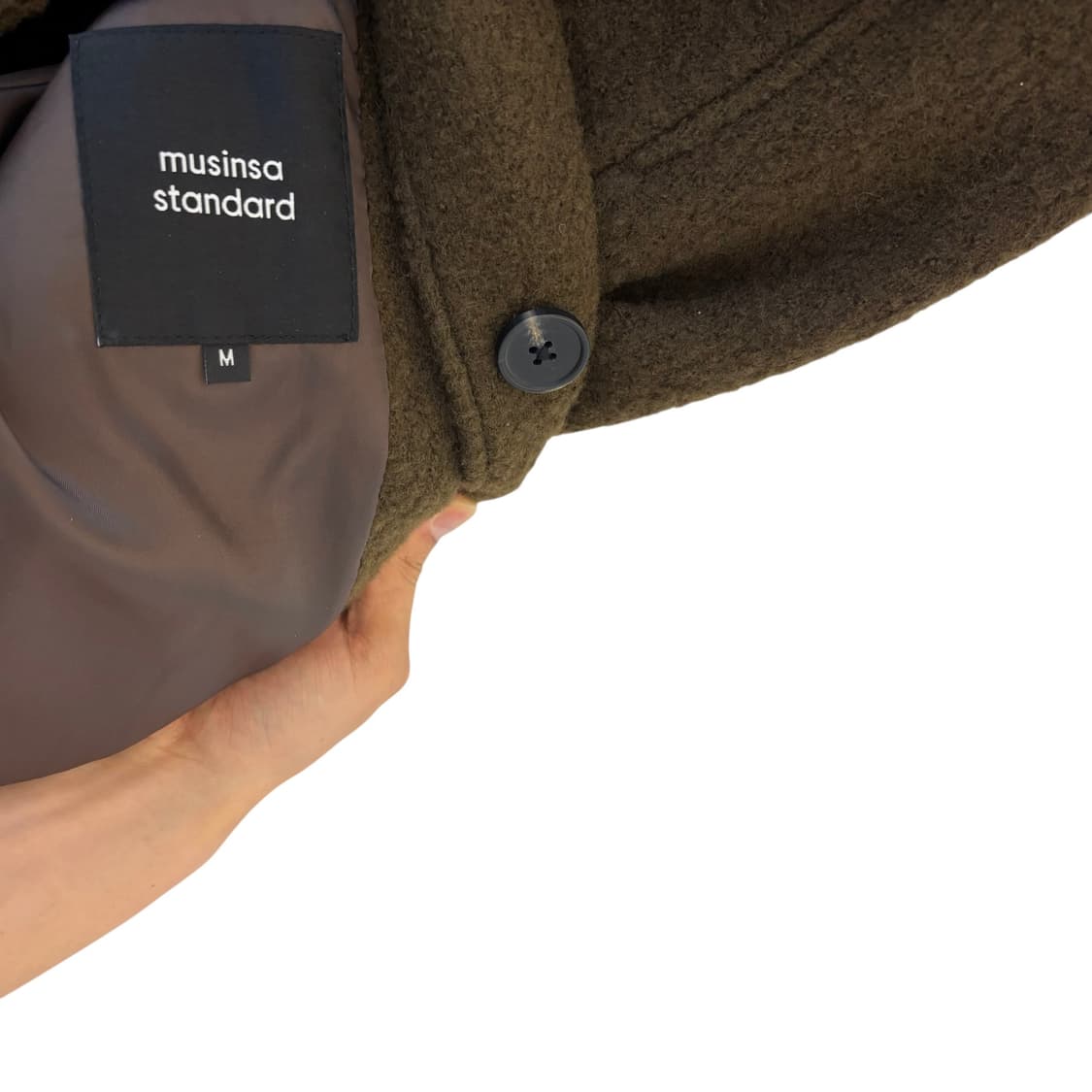 무텐다드 울 블렌드 부클 발마칸 로브 코트 브라운 상품이미지5