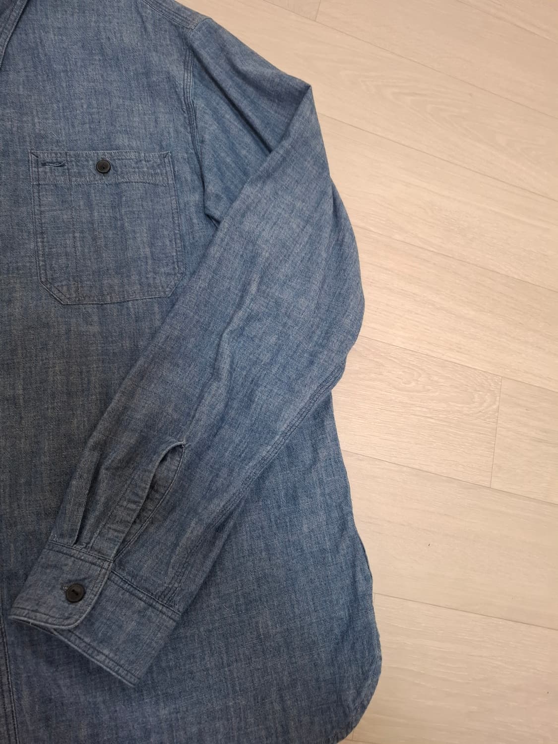 XL 더블알엘 인디고 샴브레이 데님 워크 셔츠 상품이미지3