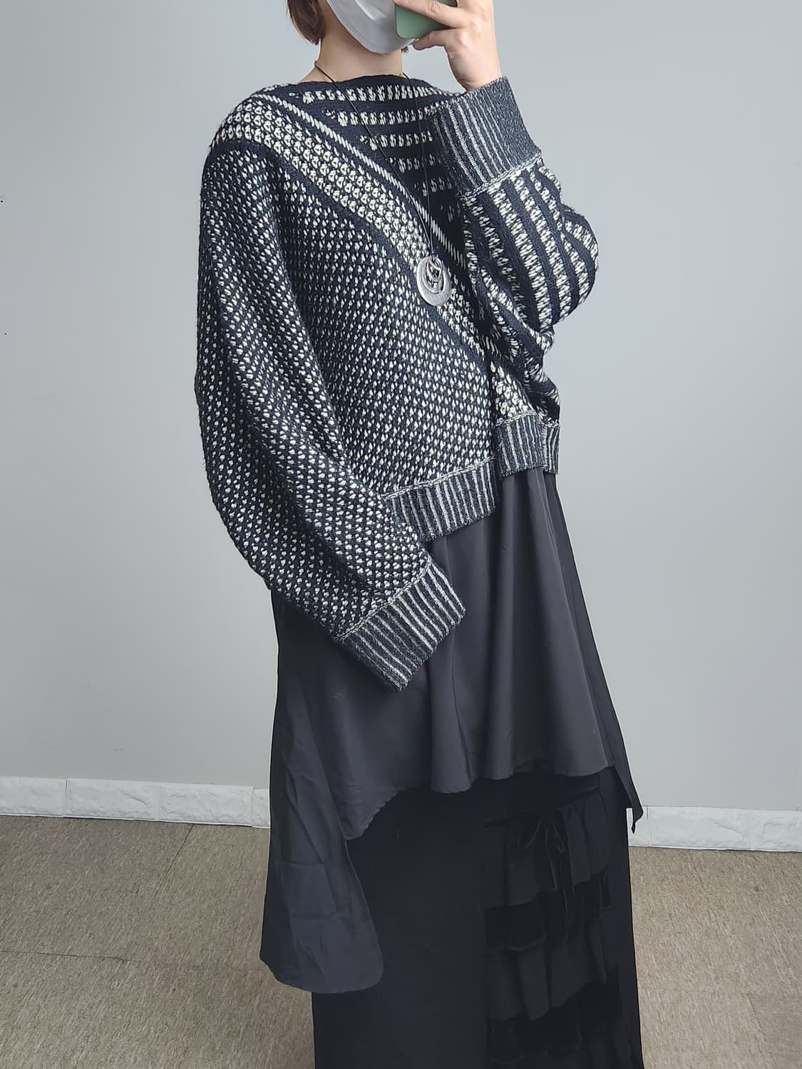 언발 레이어드 롱 니트 상품이미지5