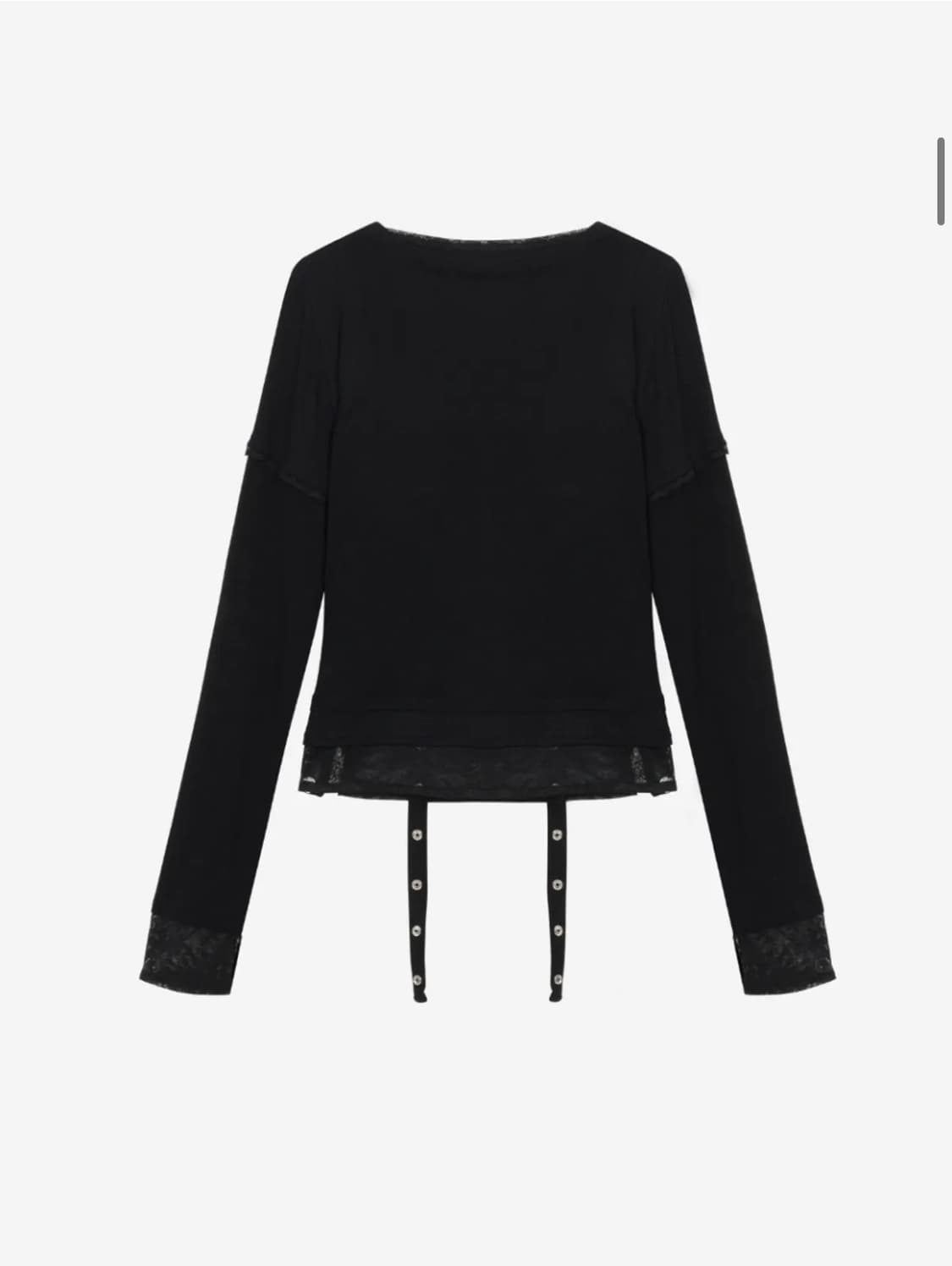 LENO TRIPLE LAYERED LONGSLEEVE TOP black 상품이미지3