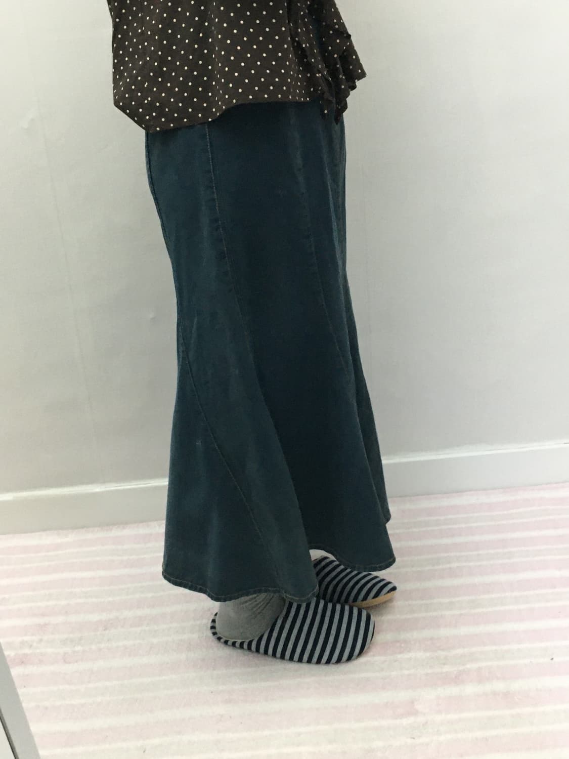 빈티지 데님 롱 스커트 상품이미지4