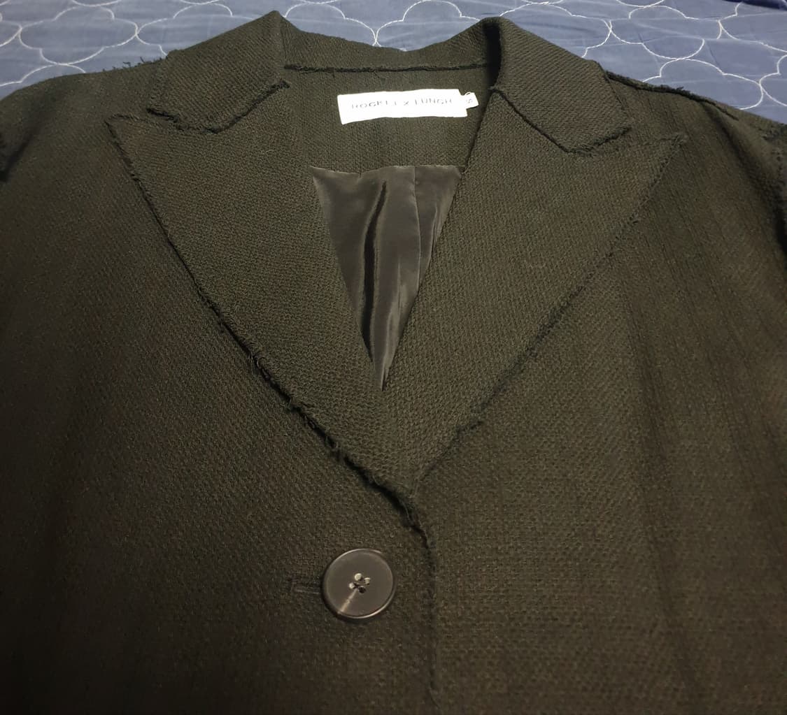 (빈티지) 로켓런치 피크트라펠 트위드 컷오프라인 컷팅 블레이저 (S) 상품이미지2