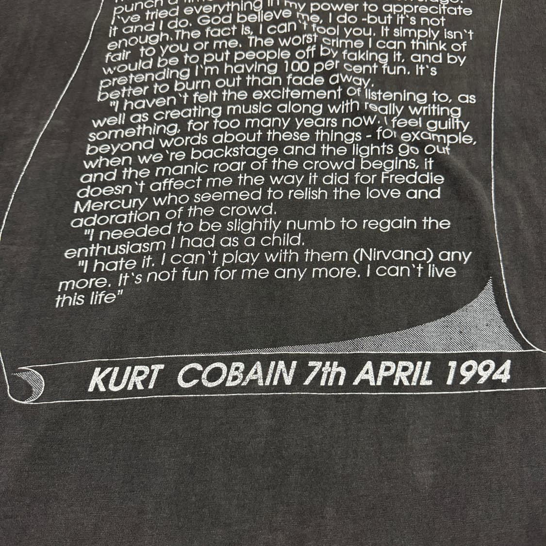 빈티지 90s Kurt Cobain 커트 코베인 메모리얼 티셔츠 상품이미지7