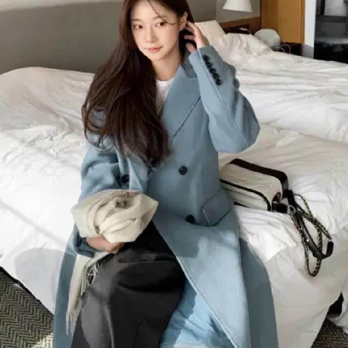 블루민(BLUEMIN) 캐시울 매니쉬 코트 55-66 새상품 상품이미지3