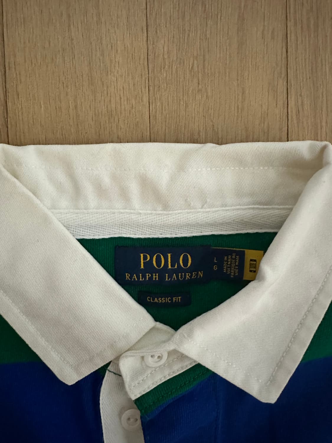 폴로 랄프로렌 럭비카라티 L 그린/블루(새상품급!!) 상품이미지6