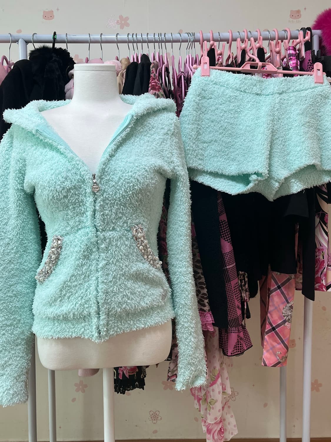 Rady 민트 큐빅 트레이닝 셋업 갸루 상품이미지1