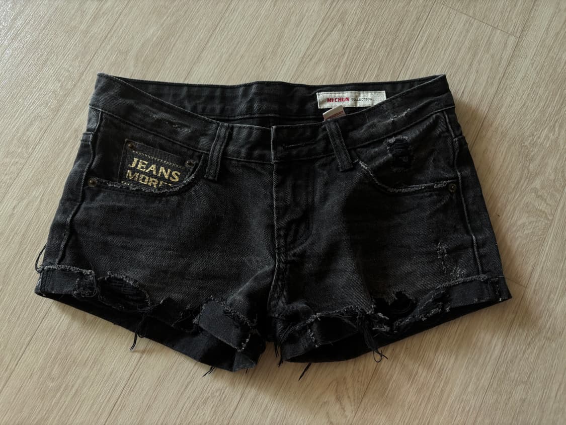 빈티지 흑청 숏팬츠 상품이미지1