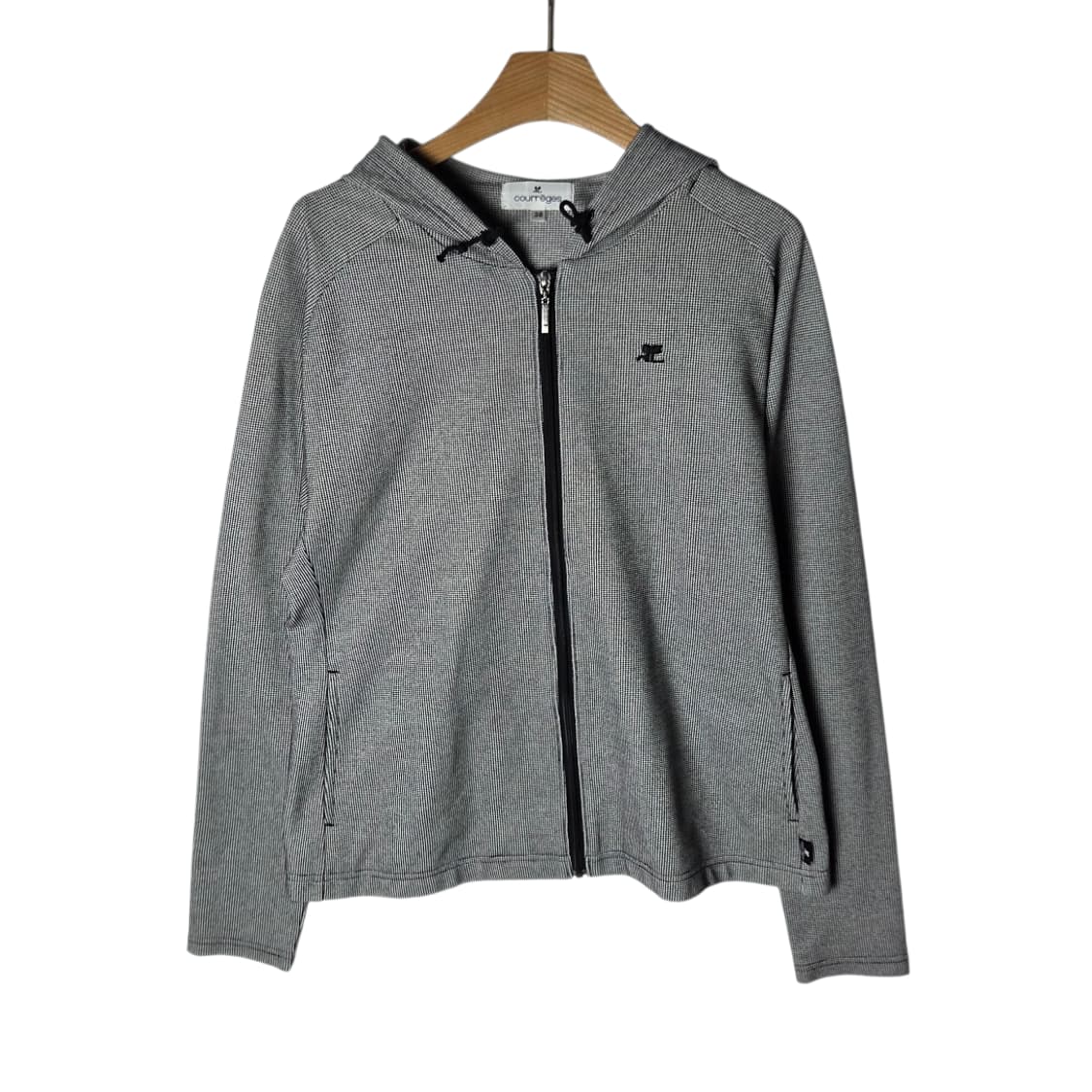 [Courreges] 꾸레쥬 체크 로고 후드집업 상품이미지1