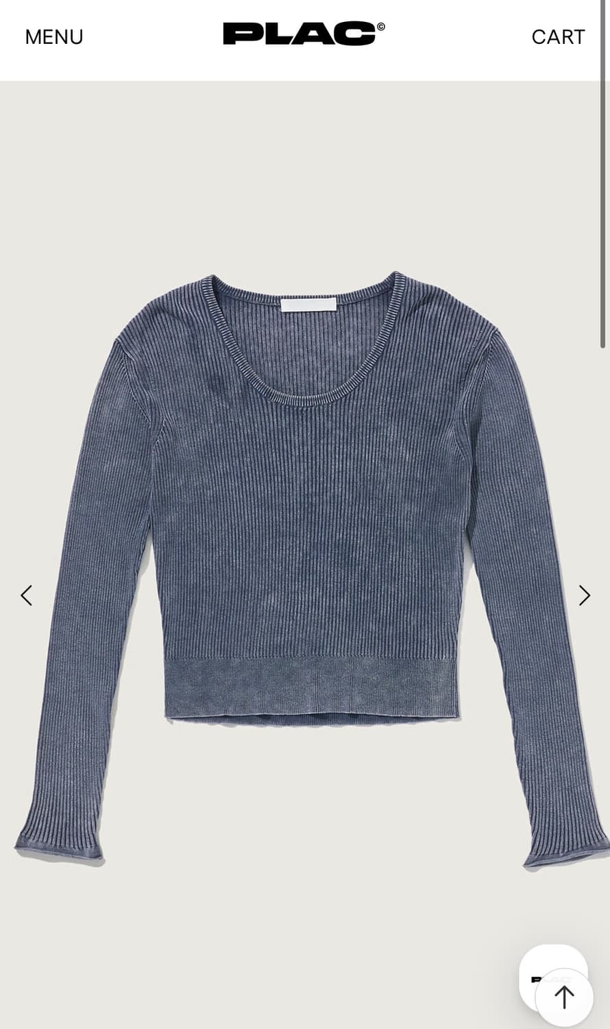 스쿱 넥 워싱 니트 블루  상품이미지1