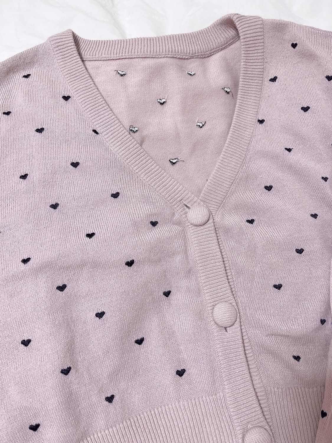 이블린 에블린 니트 하트 도트 가디건 히메갸루 로걀 핑크 빈티지 상품이미지2