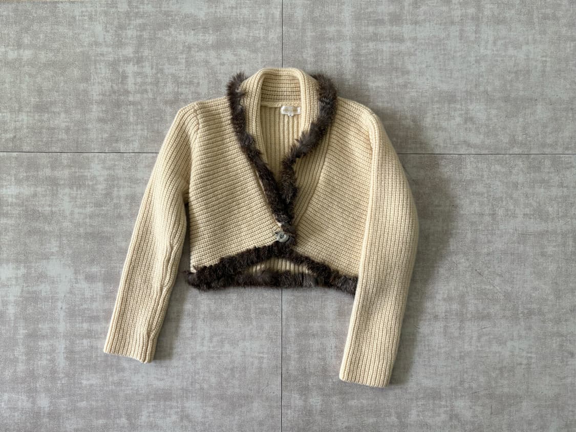 faux fur cropped knit 상품이미지1