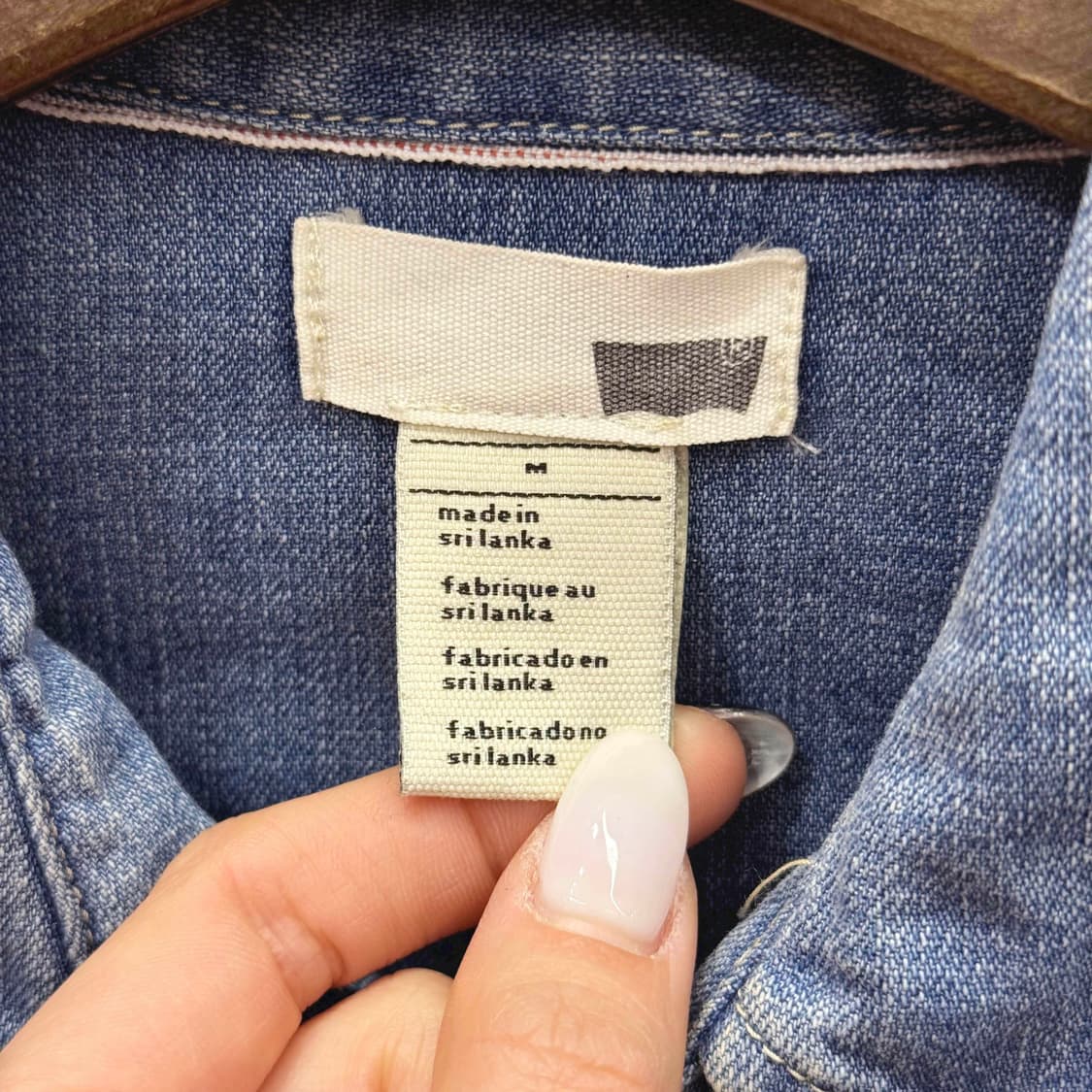 리바이스 웨스턴 데님 셔츠 원피스 워싱 블루 스냅버튼 포켓 디테일 연청 상품이미지7