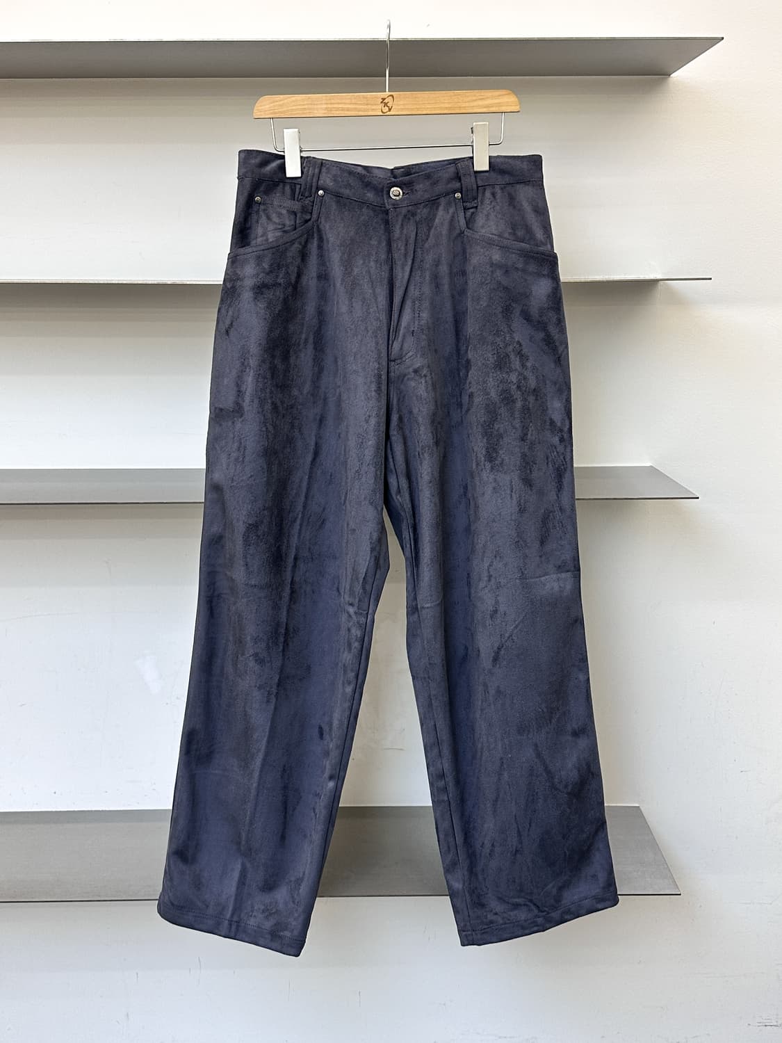 레베 진스 포우 스웨이드 힙합 와이드 팬츠(블루 그레이) 상품이미지1