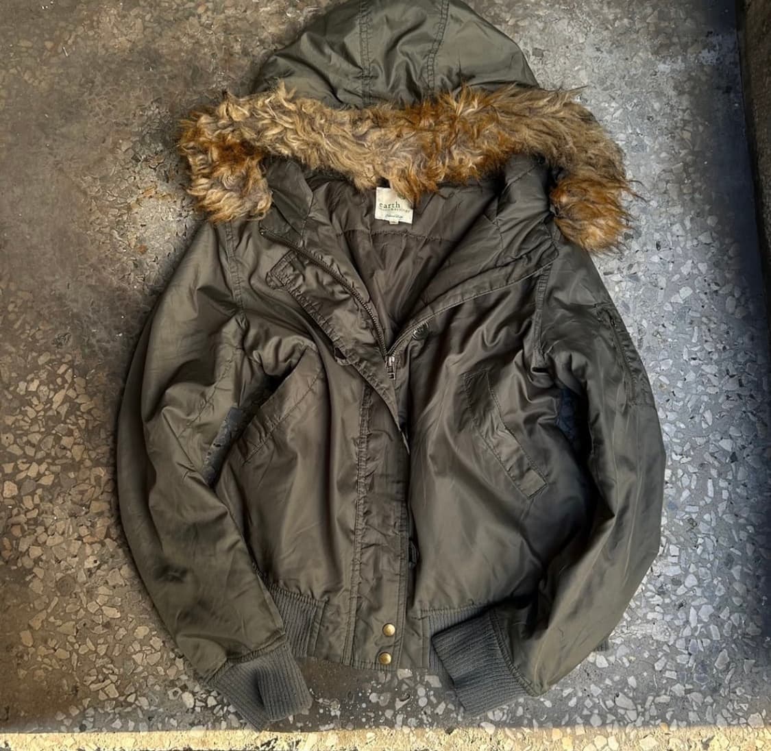 일본 빈티지 숏 카키 야상 퍼  상품이미지1