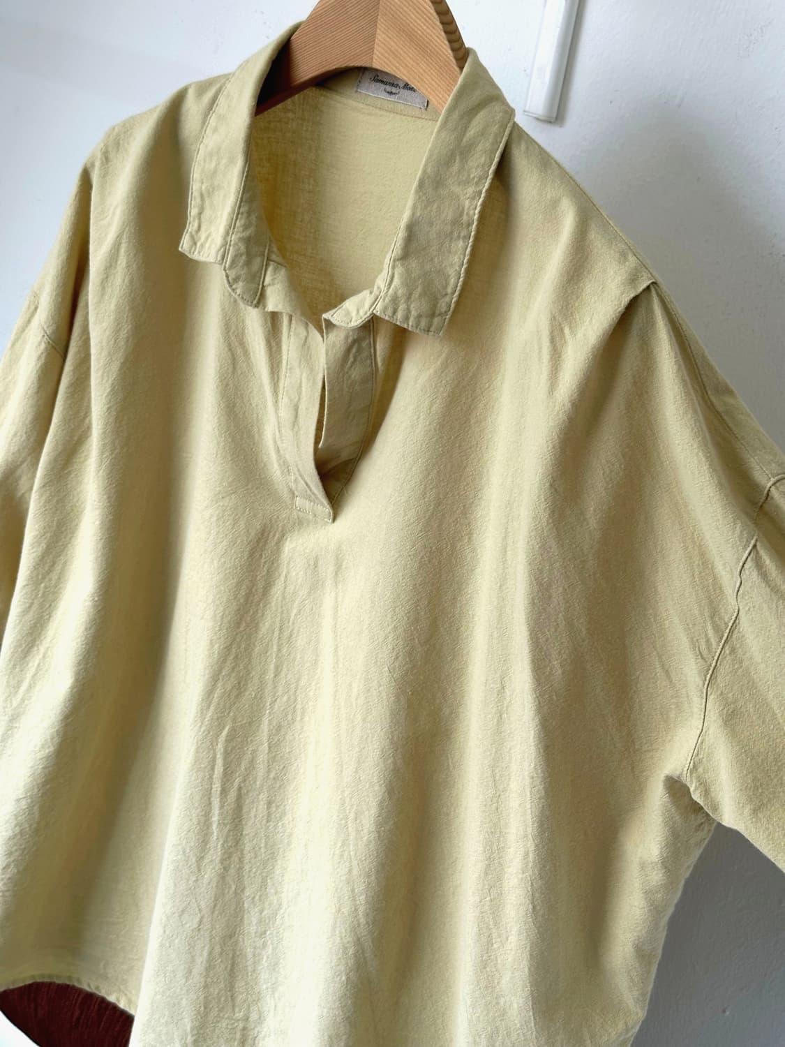 Wide silhouette rough cotton linen tunic 상품이미지1