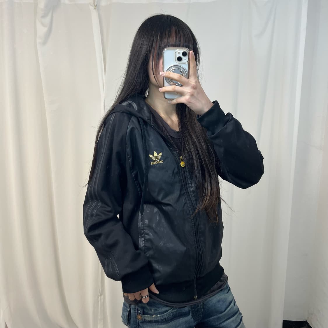 Adidas Firebird black gold glossy jersey 상품이미지2