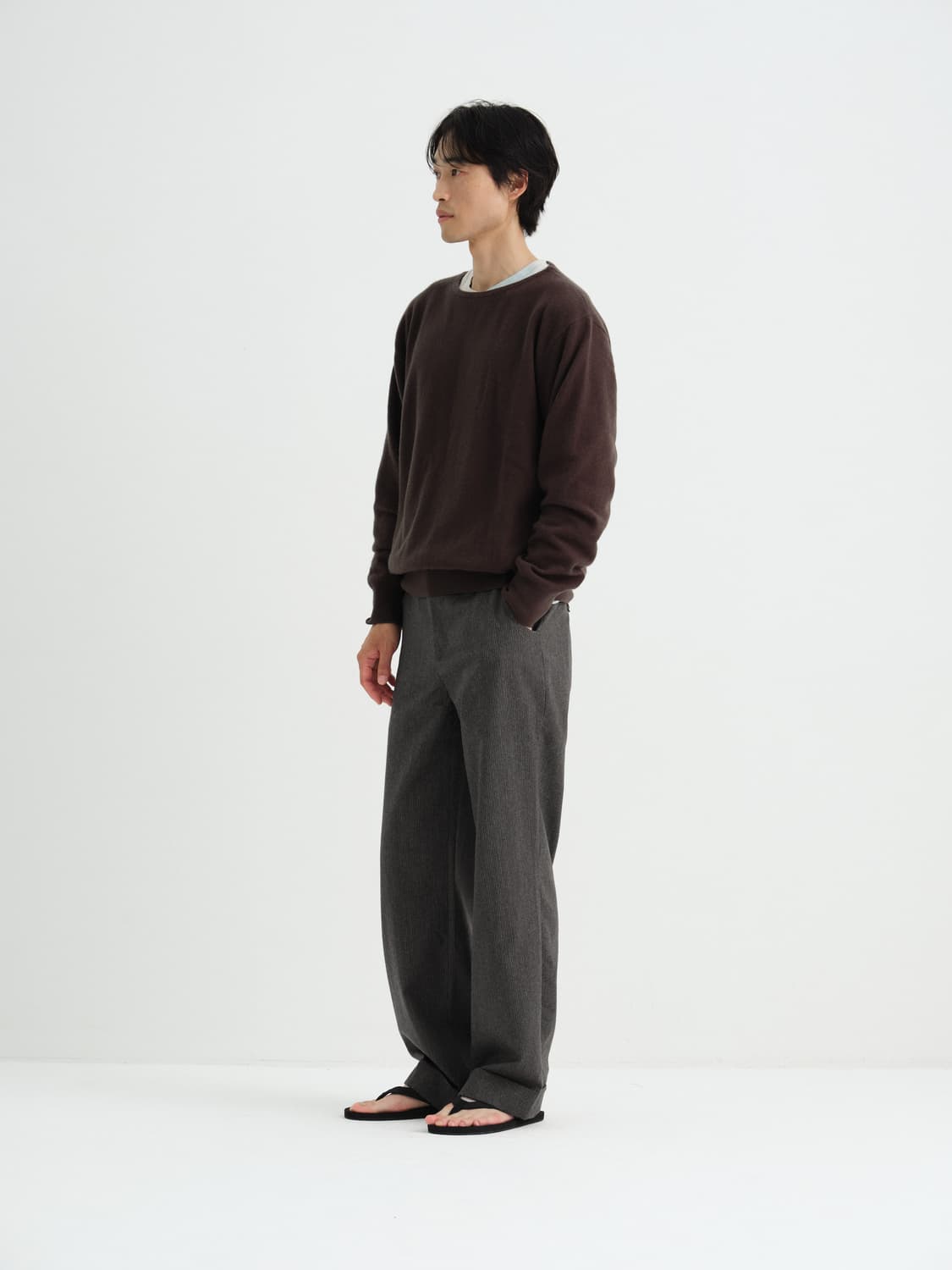 Seasalt Stripe wool pants charcoal 상품이미지3