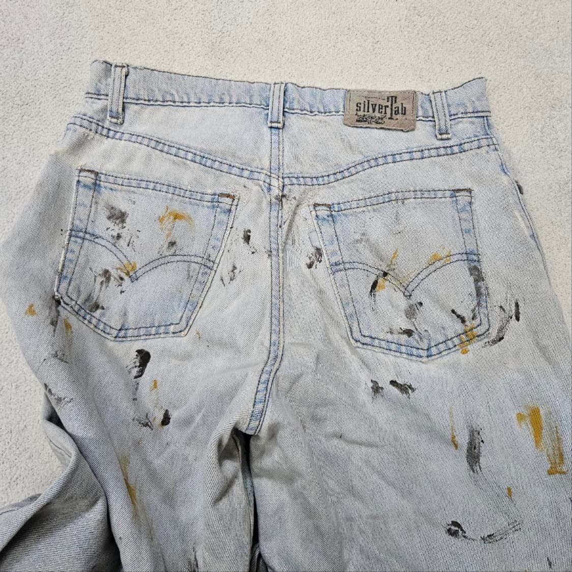 90s 리바이스 실버탭 페인팅 데님 팬츠 31/32 made in usa 상품이미지6