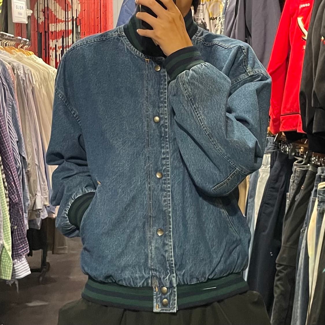[IM] VTG 올 데님 바시티 자켓 상품이미지3