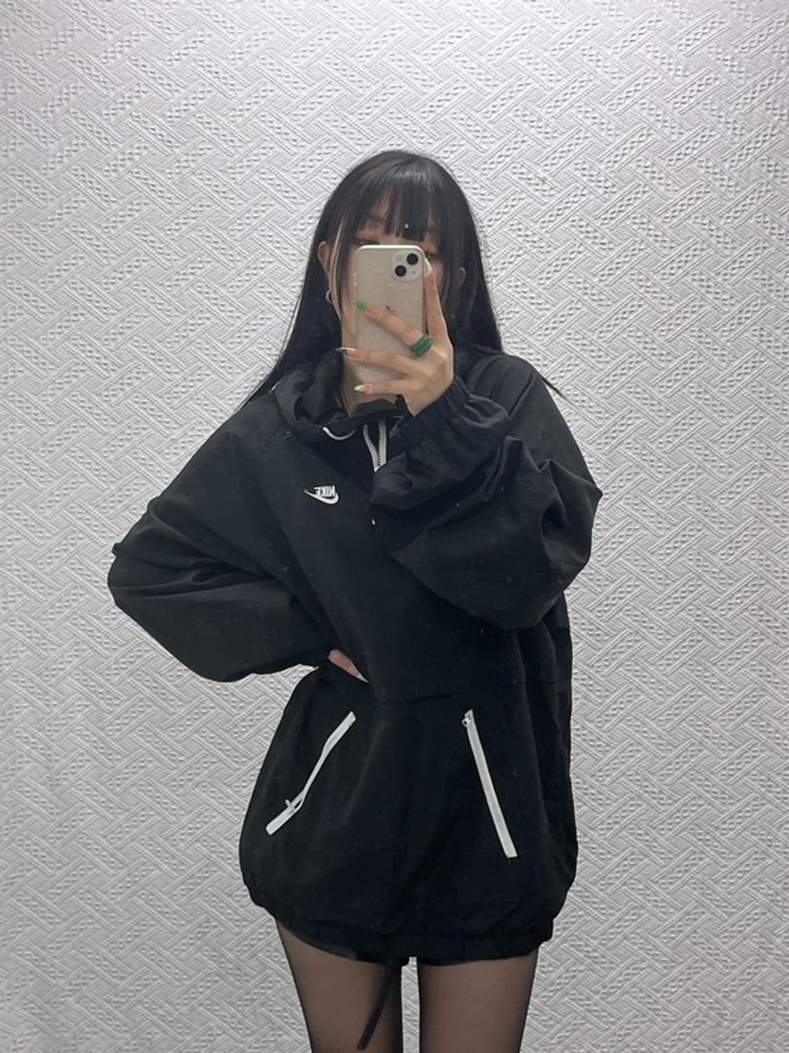 나이키 빈티지 언라인드 오버핏 반집업 바람막이 아노락 XL C09222 상품이미지1