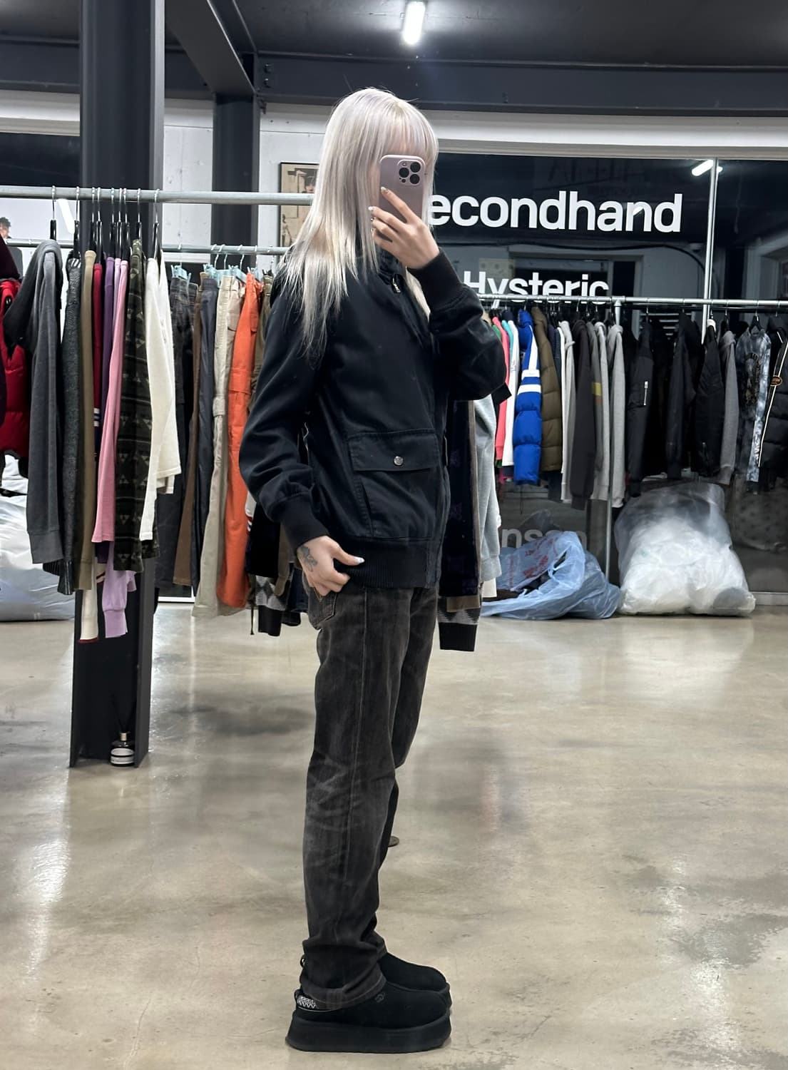 히스테릭 글래머 블랙 블루종 자켓 상품이미지2