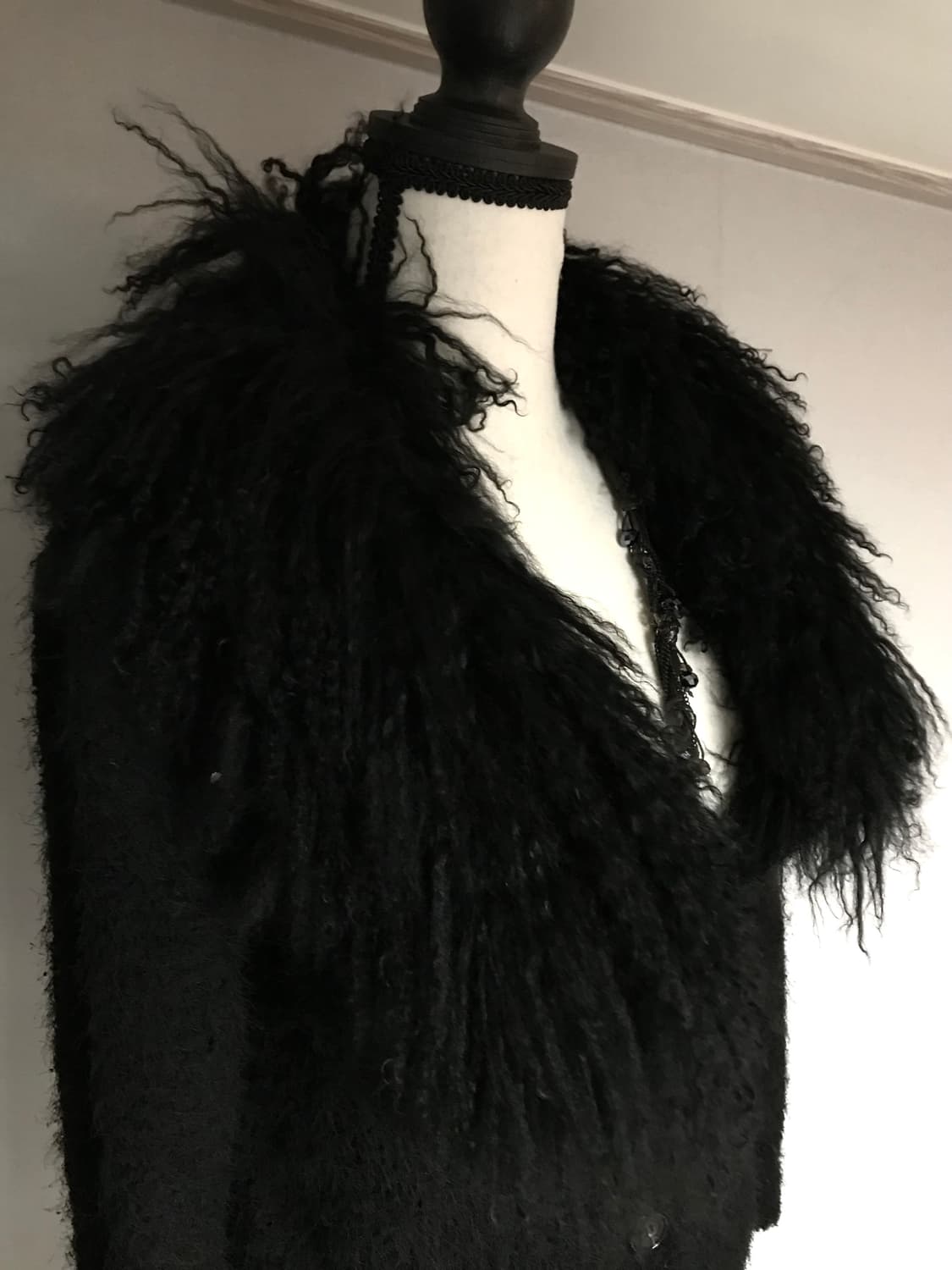 Vintage Faux Fur Shaggy Knit Cardigan 상품이미지3