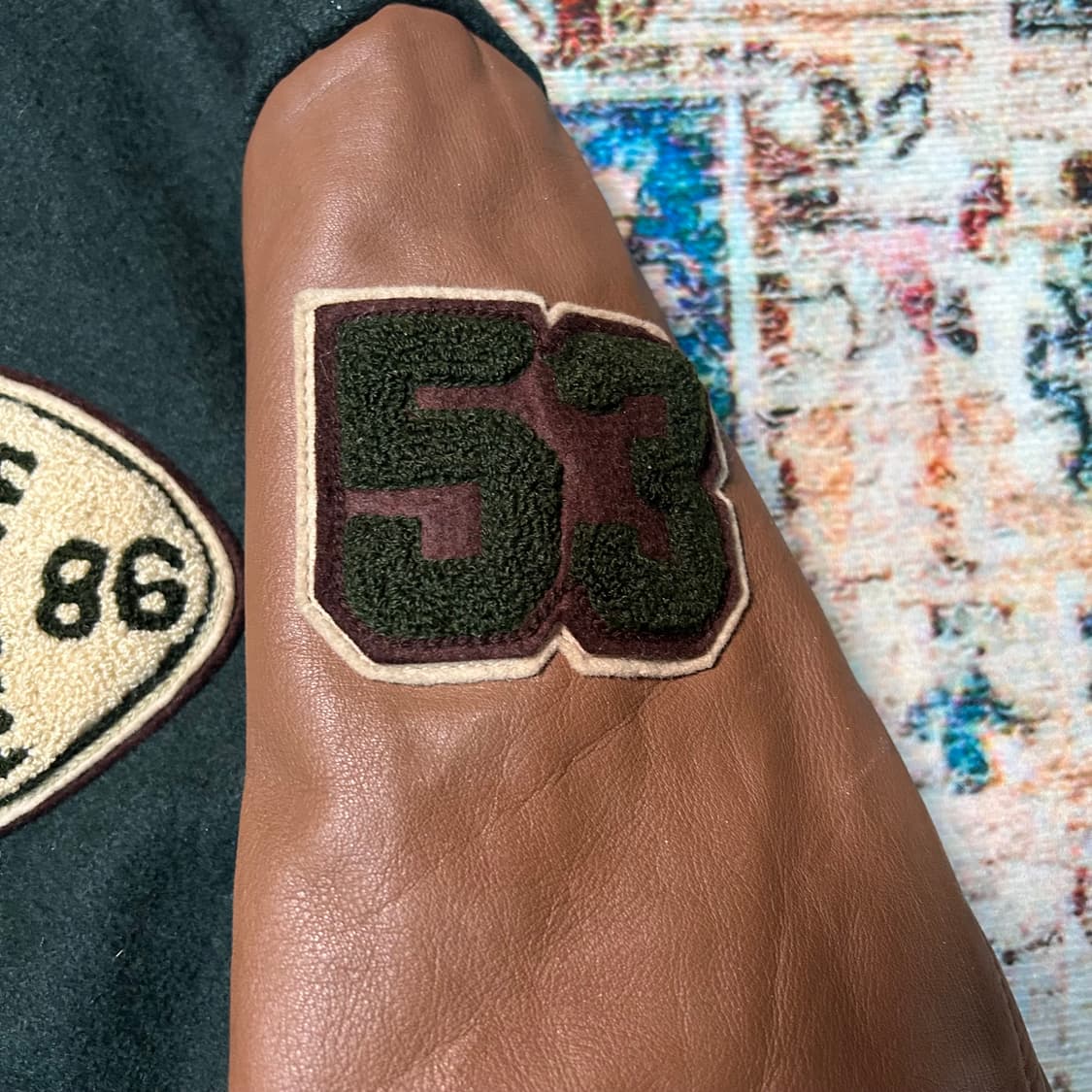 [L] 바비슈 by MENS BIGI 울 카우 레더 레터맨 바시티 자켓 상품이미지4