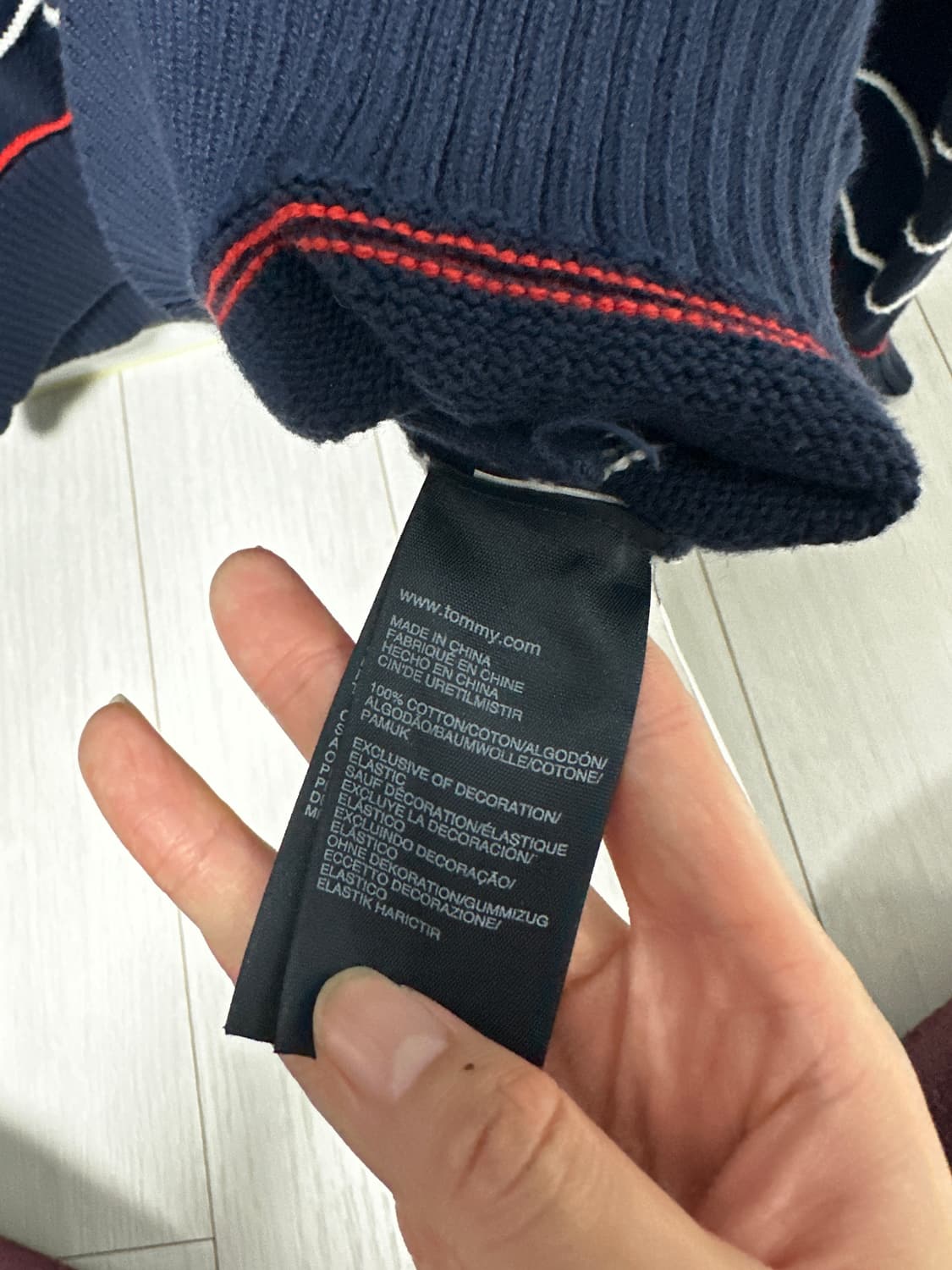 [타미힐피거] 스트라이프 남성 니트 집업 상품이미지5