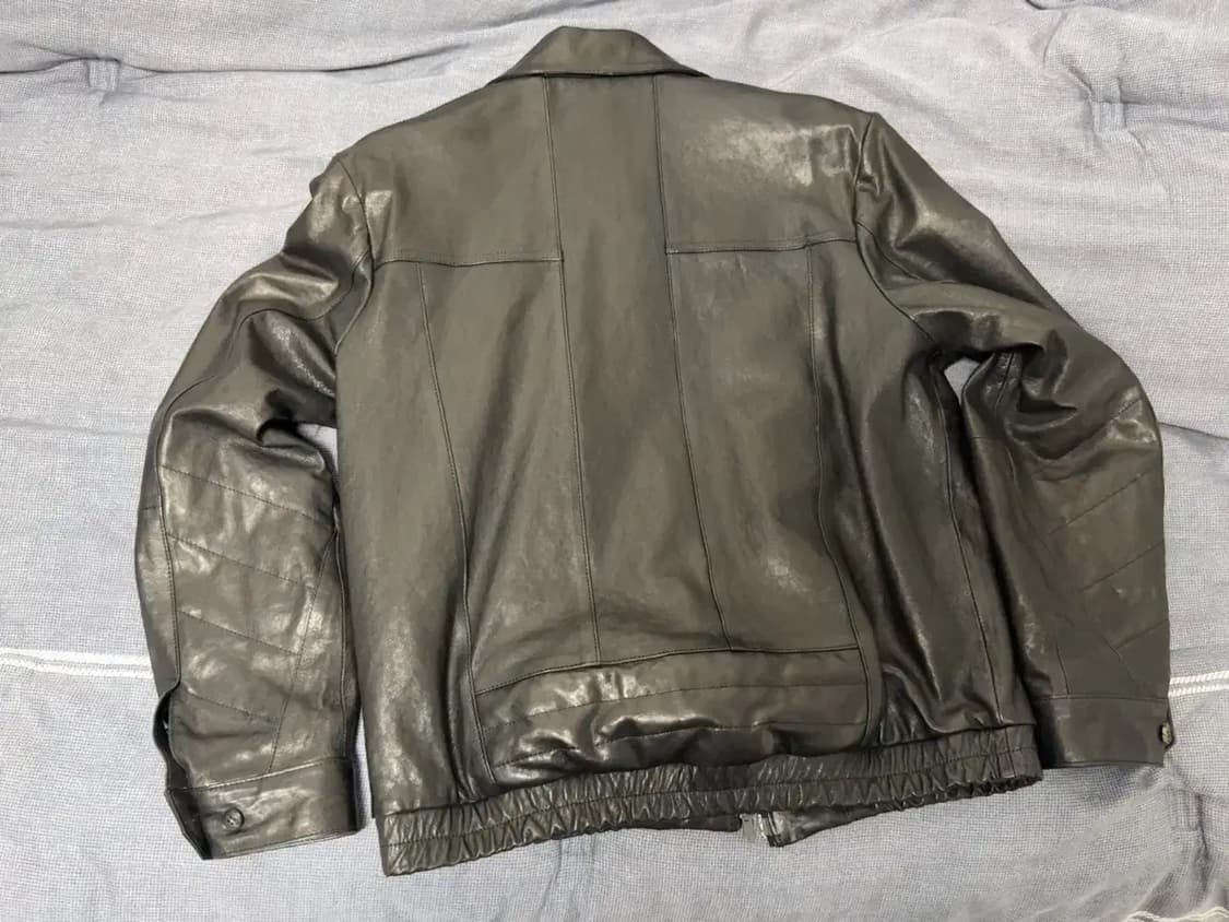 해칭룸 스티치 볼륨 레더자켓 블랙 2 상품이미지2