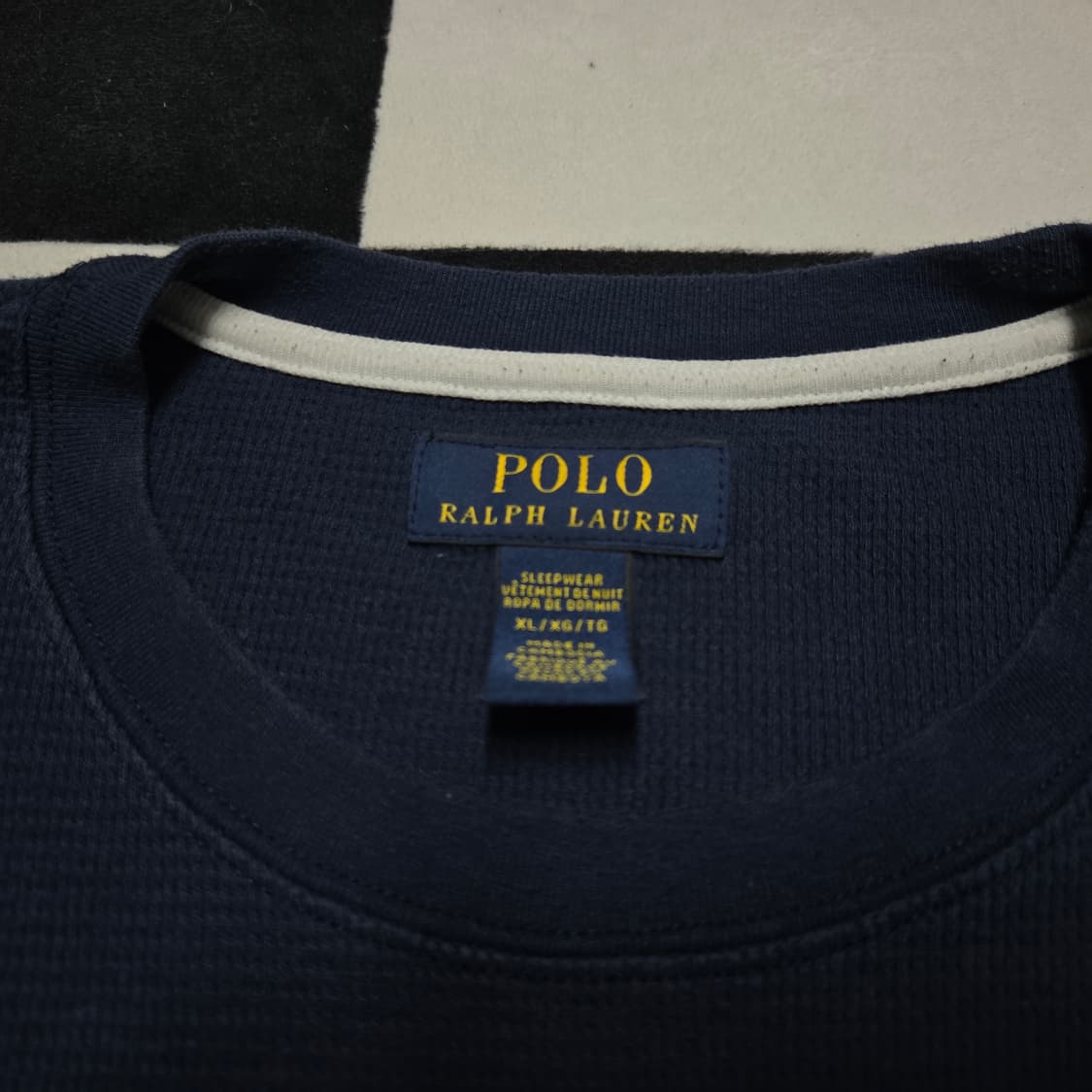 XL 폴로랄프로렌 와플 롱슬리브 긴팔티셔츠 네이비 상품이미지3